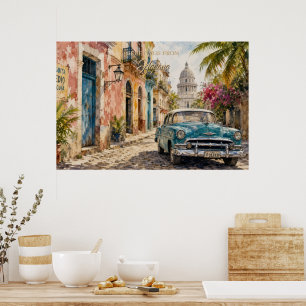 Poster Voyage à Cuba Vintage - Salutations de La Havane