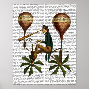 Poster Voyage A La Lune Hot Air Balloon