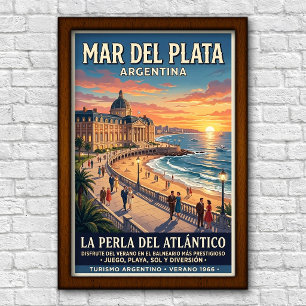 Poster Voyage à Mar del Plata, Argentine, années 1960