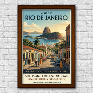 Poster Voyage à Rio de Janeiro, Brésil, années 1960