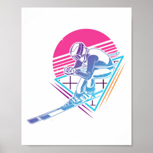 Poster Voyage à ski Ski Retro Vintage 80s 90s 