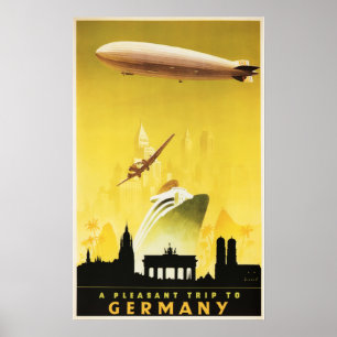 Poster Voyage Agréable À ALLEMAGNE Vintage voyage Poste