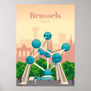 Poster Voyage Art Voyage À Bruxelles