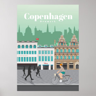 Poster Voyage Art Voyage à Copenhague