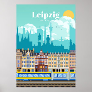 Poster Voyage Art Voyage À Leipzig Allemagne
