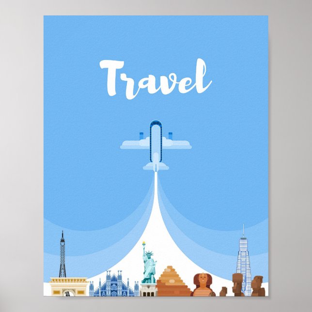 Poster Voyage Art Voyager Dans Le Monde (Devant)