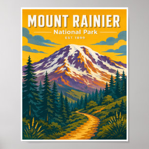 Poster Voyage au Parc national du Mont Rainier