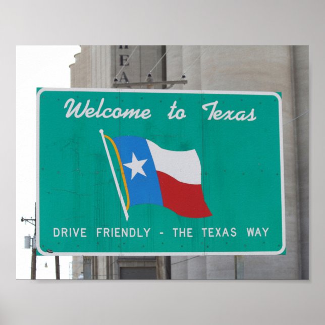 Poster Voyage au Texas Highway Sign (Devant)