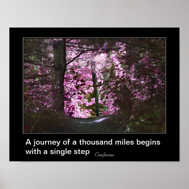 Poster Voyage Commence Par Confucius Citation Inspiration (Devant)