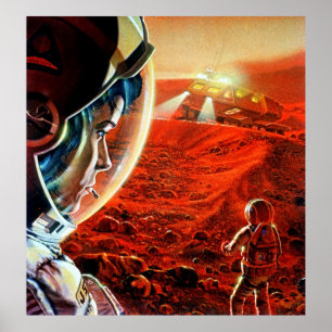 Poster Voyage cosmique : Expédition Mars de la NASA Vinta