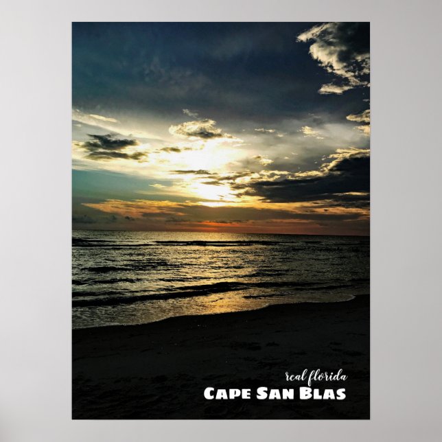 Poster Voyage | Couché de soleil de Floride Cape San Blas (Devant)