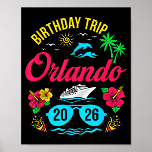 Poster Voyage d'anniversaire à Orlando 2026 en famille