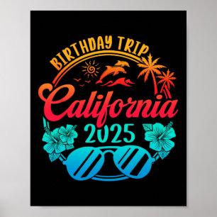 Poster Voyage d'anniversaire en Californie Croisière 2025