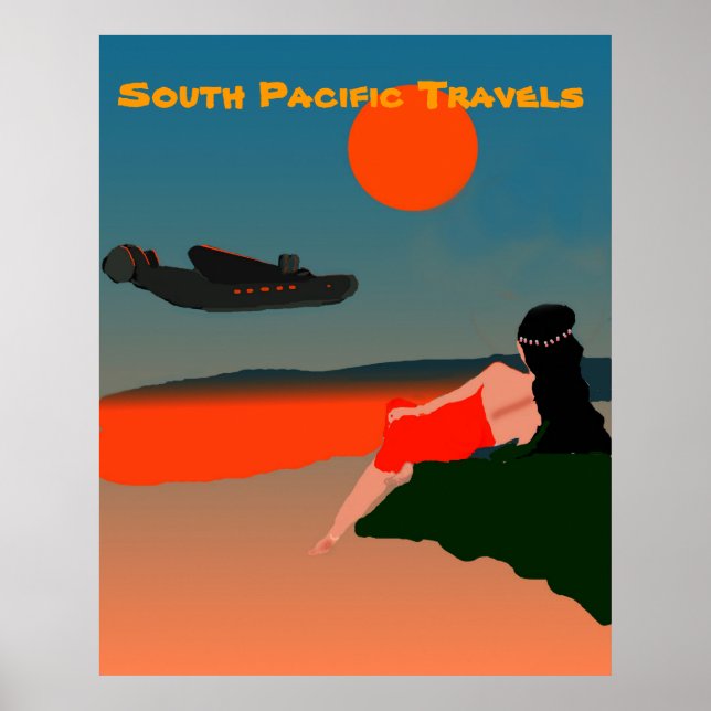 Poster Voyage dans le Pacifique Sud (Devant)