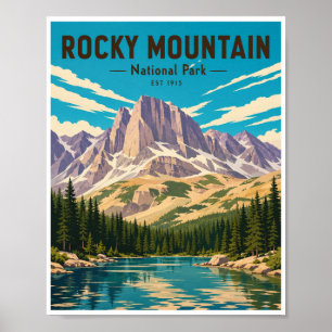 Poster Voyage dans le Parc National de Rocky Mountain de 