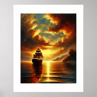 Poster Voyage dans l'Horizon d'or
