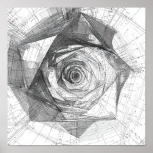 Poster Voyage dans l'hyperespace Art : Icosaèdre