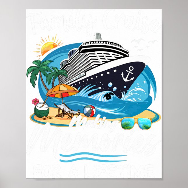 Poster Voyage de croisière Vacation Famille Correspondanc (Devant)