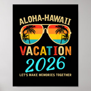 Poster Voyage de famille Aloha Hawaii 2026 Création de so
