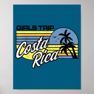 Poster Voyage de filles au Costa Rica correspondance drôl