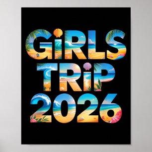 Poster Voyage de filles mignonnes 2026 vacances surf voya