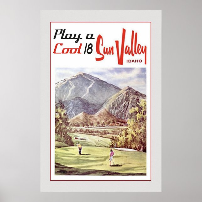 Poster Voyage de golf Retro Sun Valley (Devant)