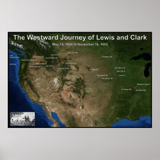 Poster Voyage de Lewis et Clark