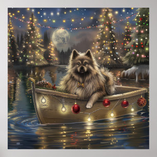 Poster Voyage de Noël festif Keeshond