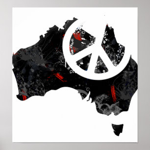 Poster Voyage de paix tendance Australie avec carte austr