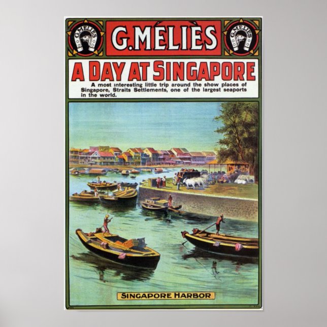Poster Voyage de Singapour Vintage (Devant)