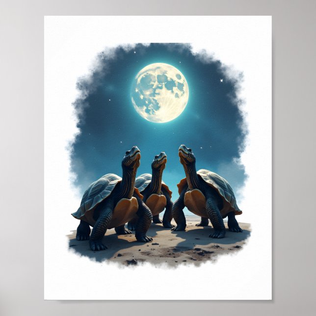Poster Voyage de trois tortues à Moon Wildlife Mountain (Devant)