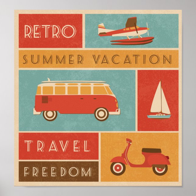 Poster Voyage de vacances d'été rétro KRW (Devant)