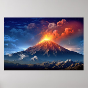 Poster Voyage découverte du paysage volcanique