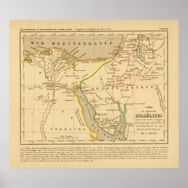 Poster Voyage des Israelites depuis leur sortie d'Egypte (Devant)