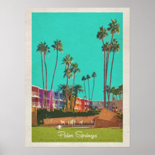 Poster Voyage d'été à Palm Springs Vintage