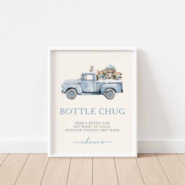 Poster Voyage d'hiver Bois Animaux Bottle Chug Jeu (Créateur téléchargé)