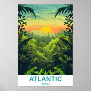 Poster Voyage d'illustration de la forêt atlantique