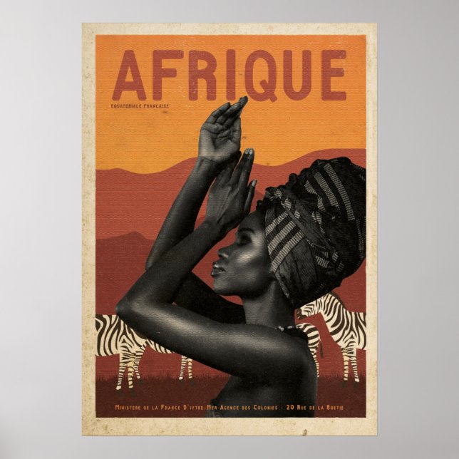 Poster Voyage en Afrique vintage (Devant)