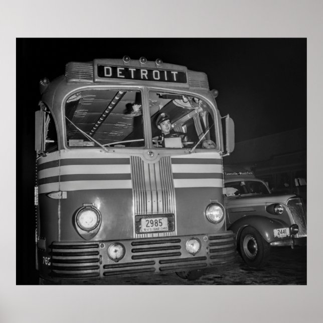 Poster Voyage en autobus interétats en Amérique 1943 (Devant)