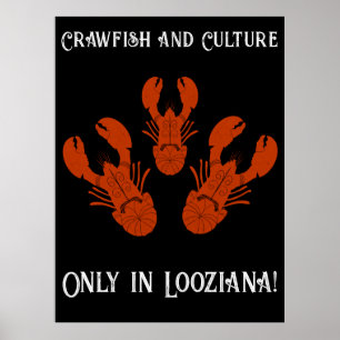 Poster Voyage en détresse Cajun Louisiane-Crawfish