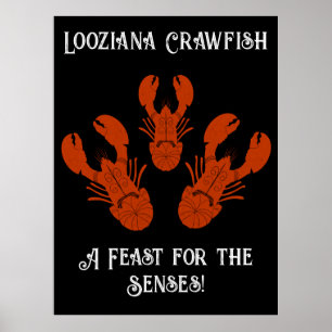 Poster Voyage en détresse Cajun Louisiane-Crawfish Fête