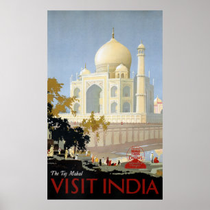 Poster VOYAGE EN INDE vintage