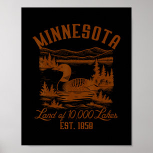 Poster Voyage État Minnesota Souvenir Plongeon Huard Minn