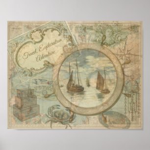 Poster Voyage, exploration et aventure