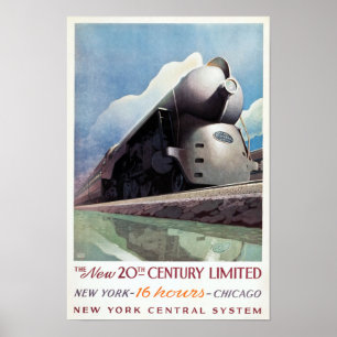 Poster Voyage ferroviaire vintage Art déco, 1938