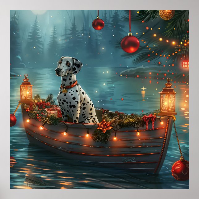Poster Voyage festif de Noël dalmate (Devant)