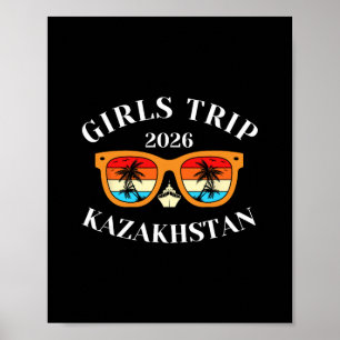 Poster Voyage Filles 2026 Kazakhstan Vacances de Printemp