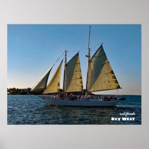 Poster Voyage   Floride - Key West Sunset Sailboat Cruise