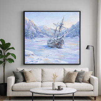 Poster Voyage Gelé - Paysage de Style Impressionniste