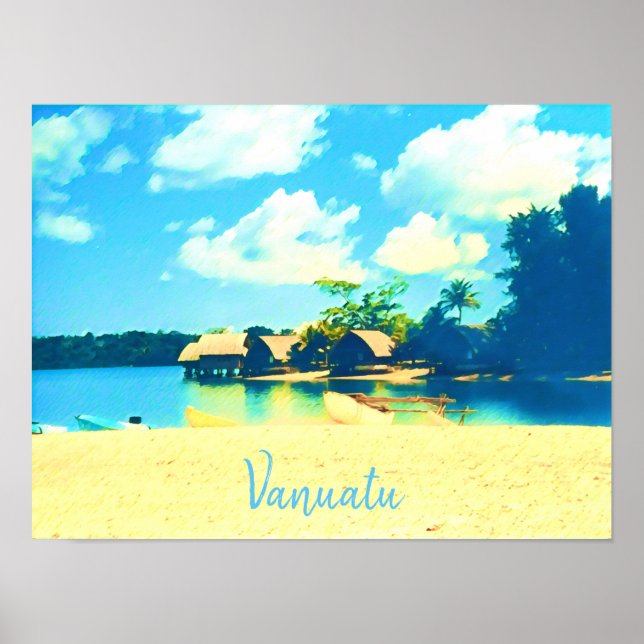 Poster Voyage île tropicale Vanuatu (Devant)